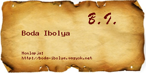 Boda Ibolya névjegykártya